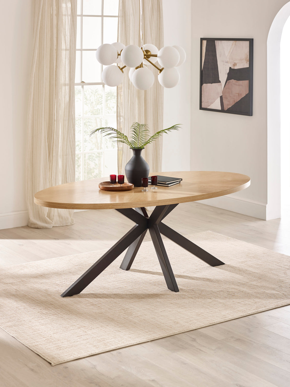 Bondi Oak Veneer Oval 4–6 Seater Dining Table