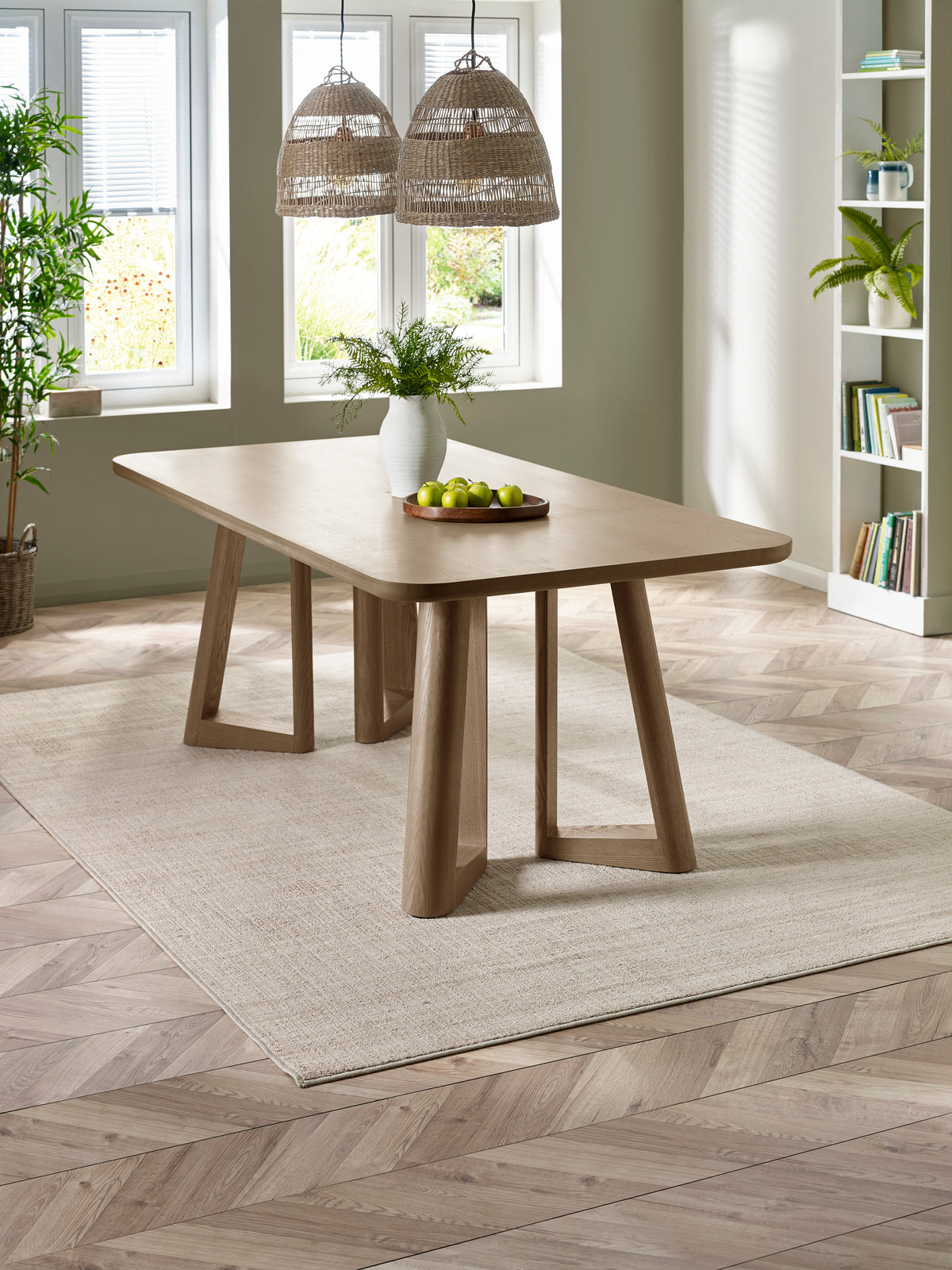 Caravelle Rectangular 4–6 Seater Dining Table – Smokey Oak Effect