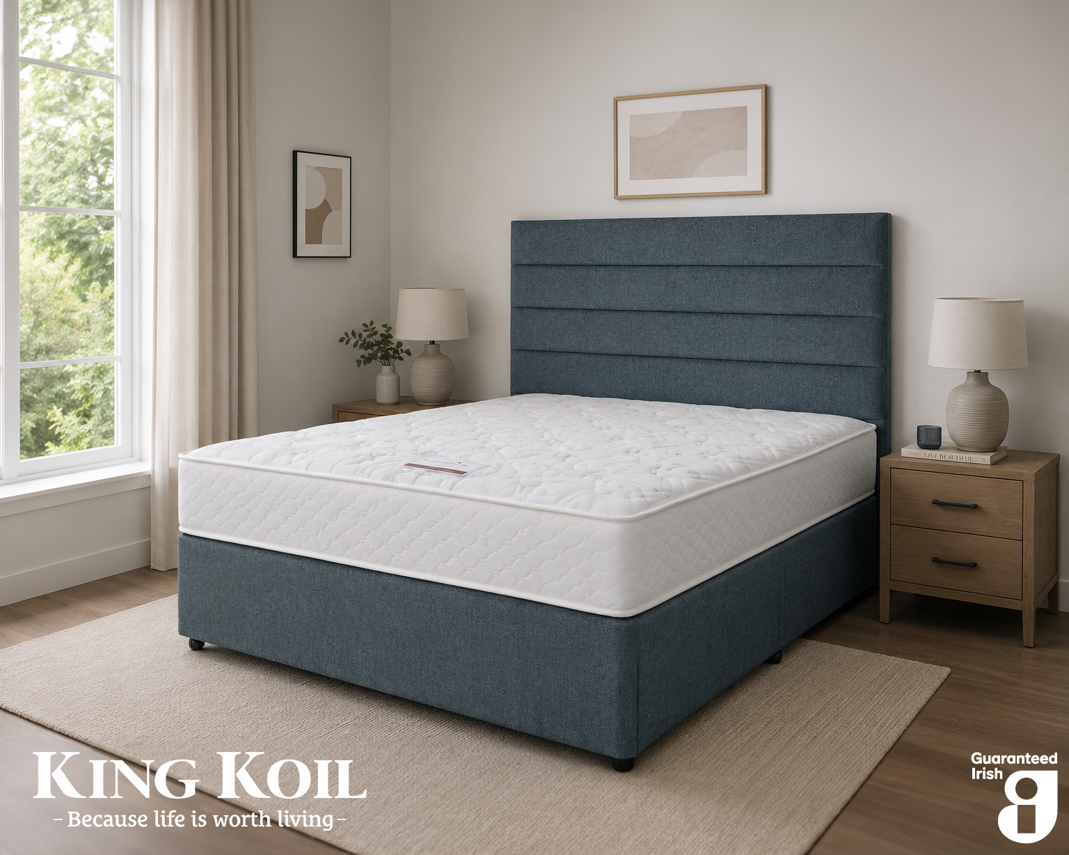King Koil Mars 6 ft Divan – Multi Pocketed-Spring Mattress with Cooling Memory Foam