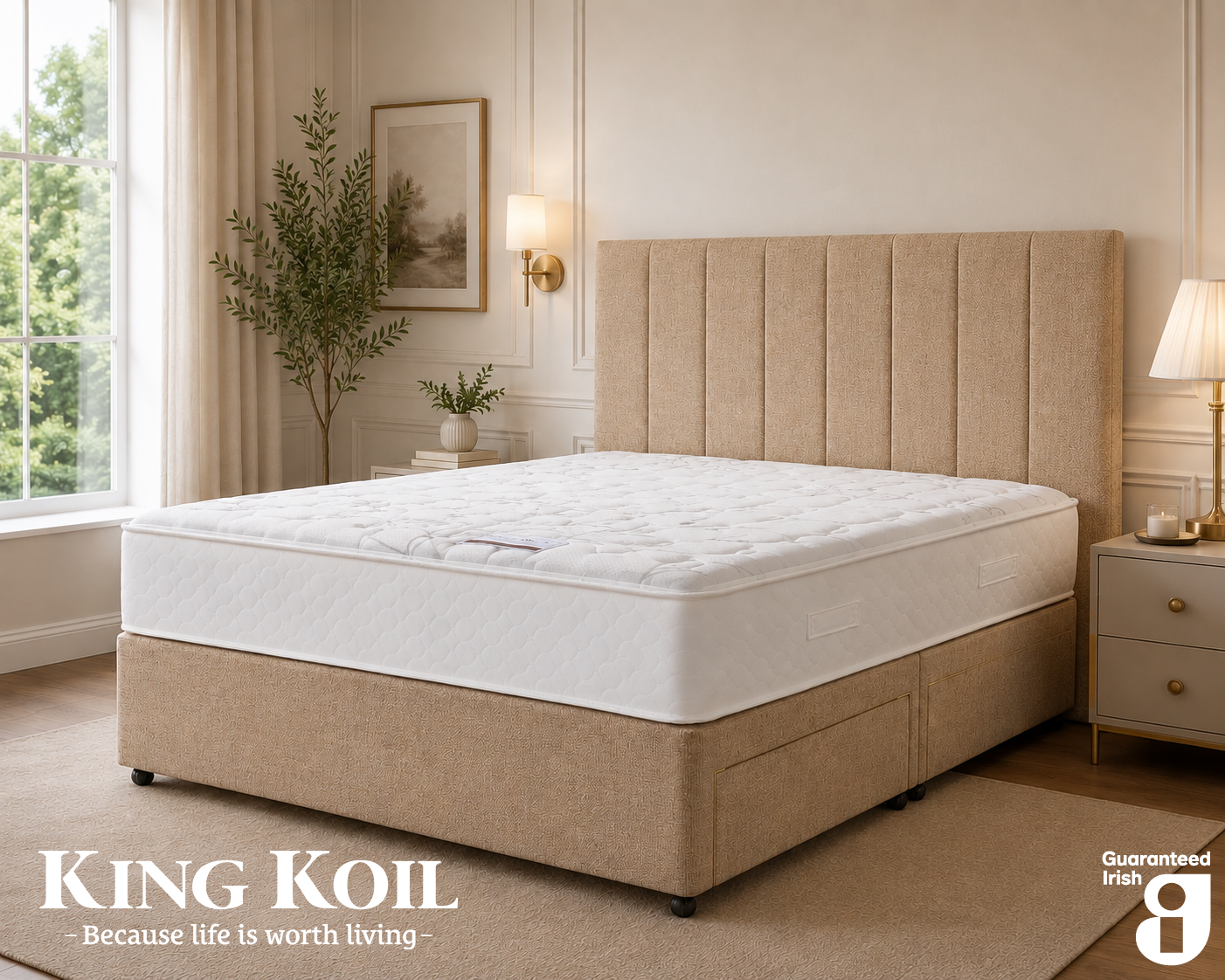 King Koil Venus 6 ft Divan – Open-Coil Mattress with Storage Option