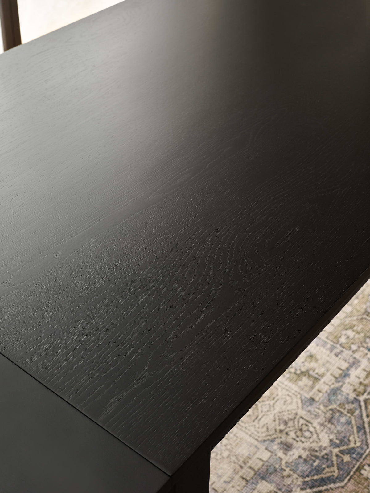 Knoxley Black Oak Rectangular 173-251cm Extending Dining Table