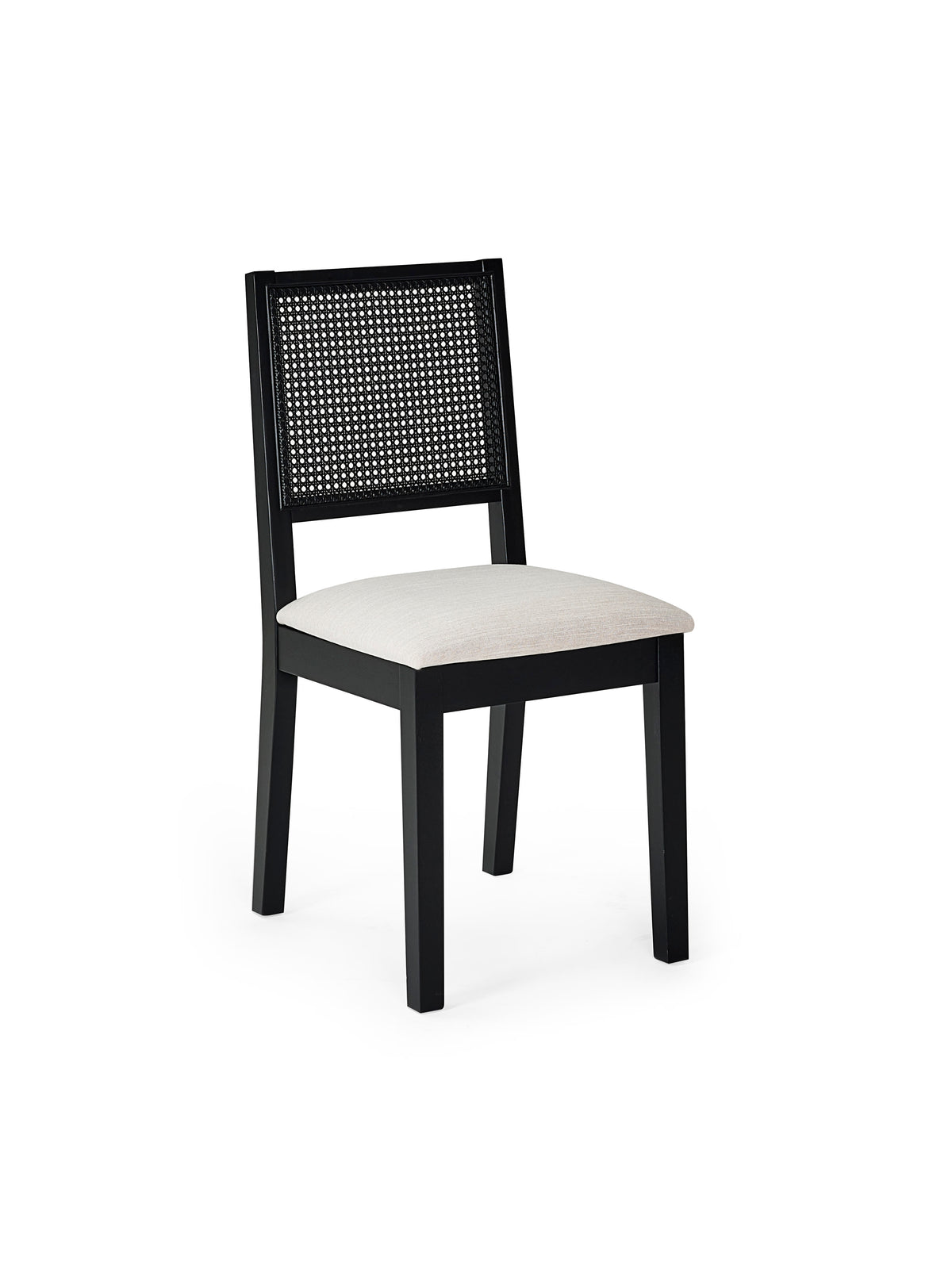 Knoxley Set of 2 Black Oak Rattan Back Dining Chairs