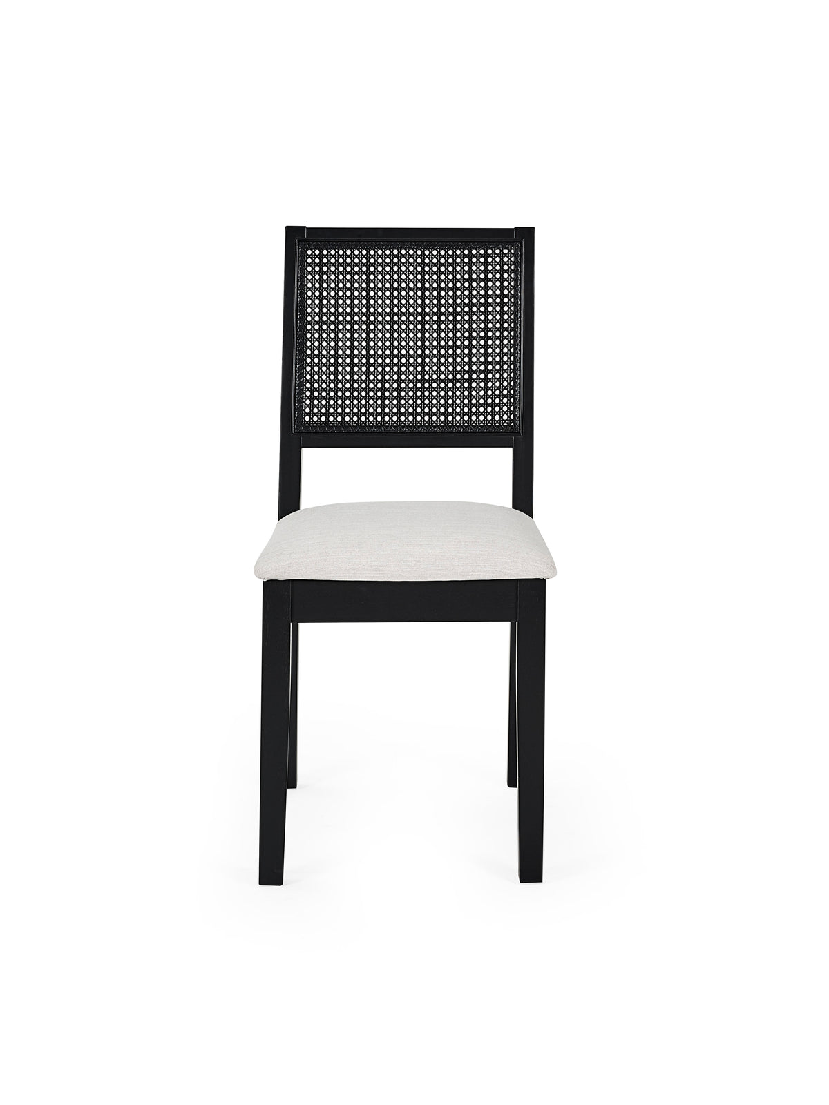 Knoxley Set of 2 Black Oak Rattan Back Dining Chairs