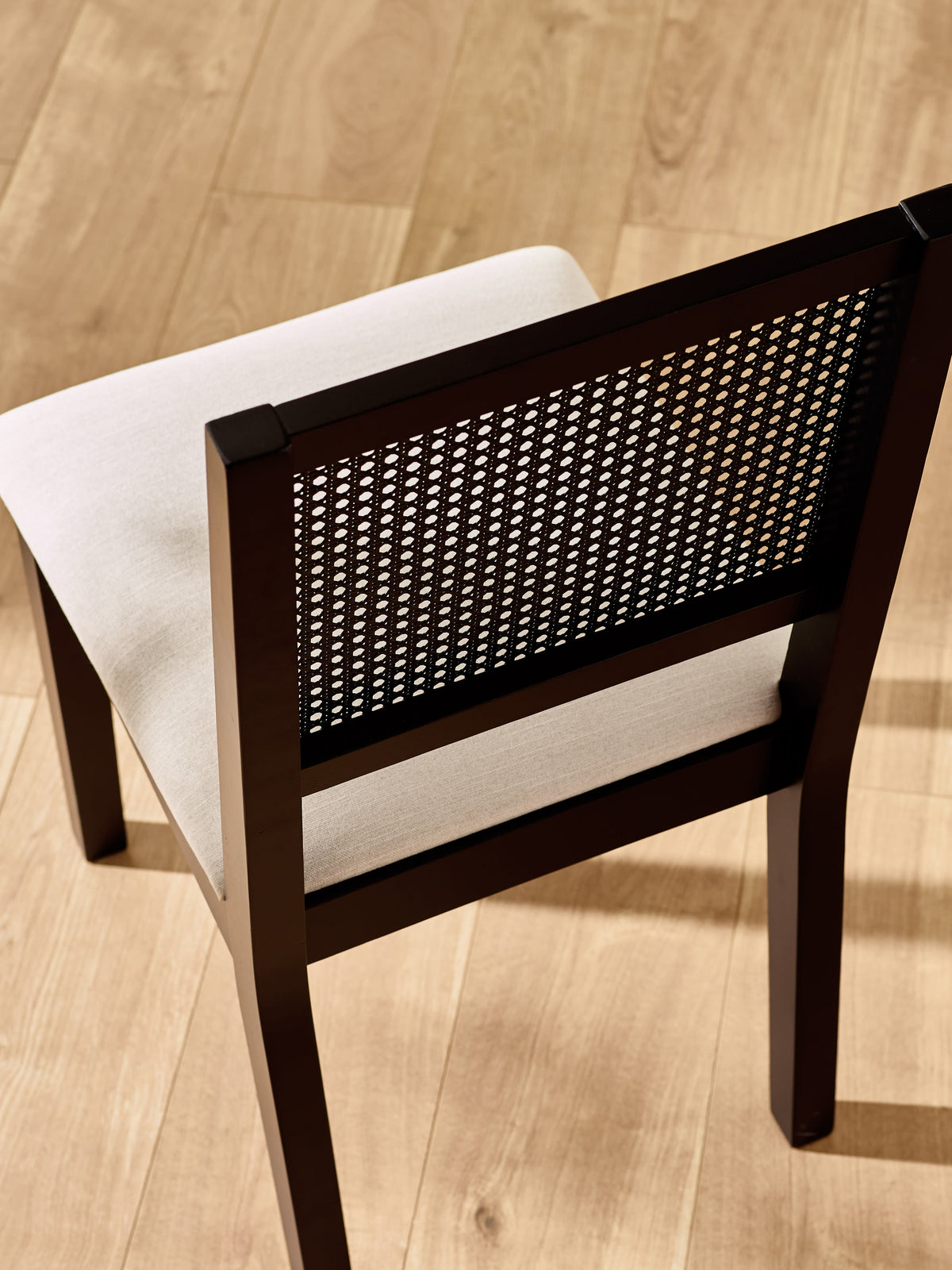 Knoxley Set of 2 Black Oak Rattan Back Dining Chairs
