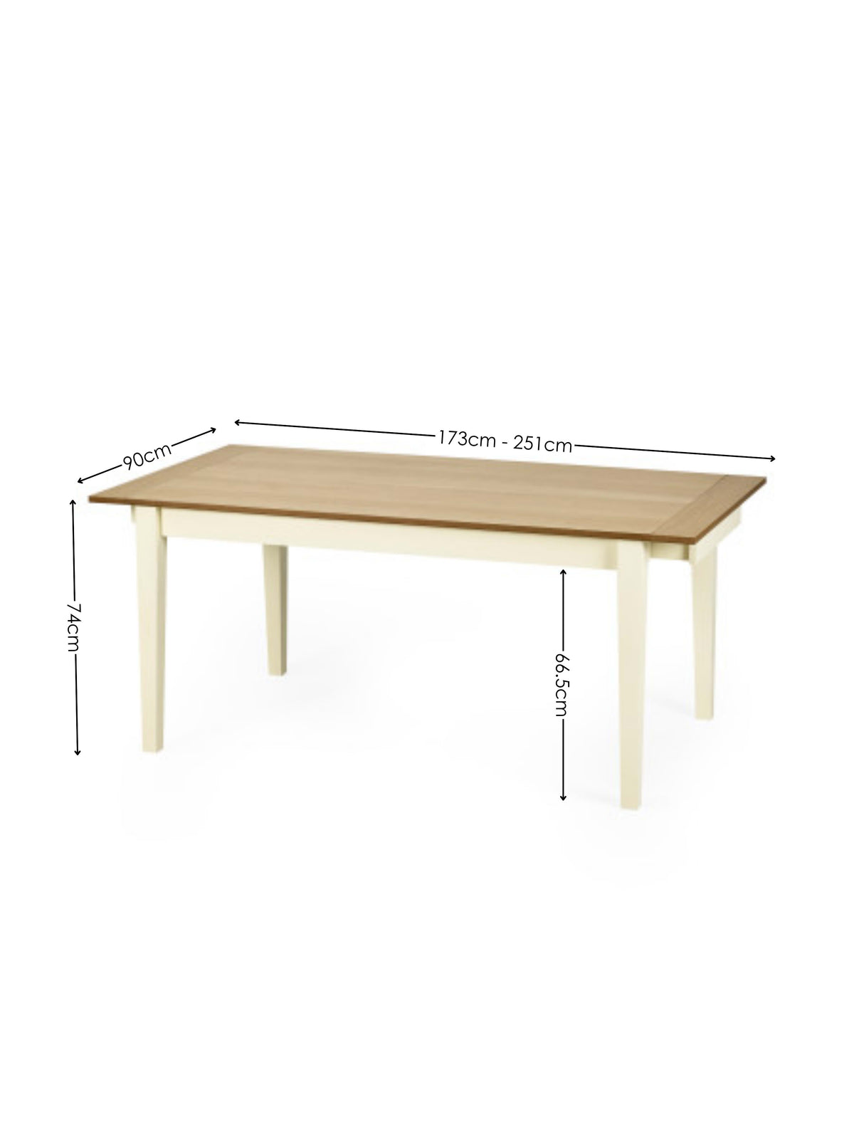 Larissa Natural Oak Effect 173-251cm Extending Dining Table