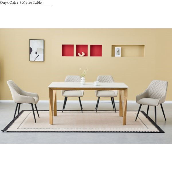 Leon 1.6 Metre Table - Oak Legs White Top