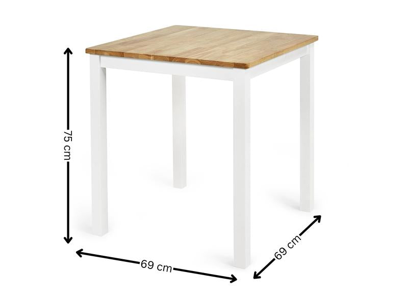 Linwood Compact Dining Table – White Lacquered with Oak Top (Pre-Order 114 cm Rectangular)