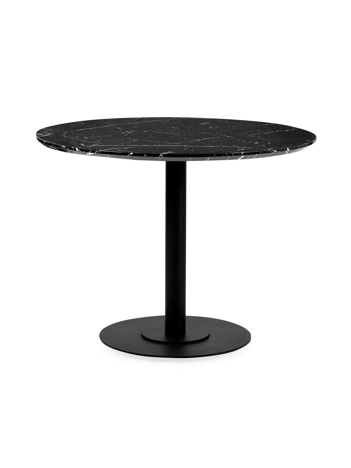 Luca Round Pedestal 4 Seater Dining Table - Black Marble Effect