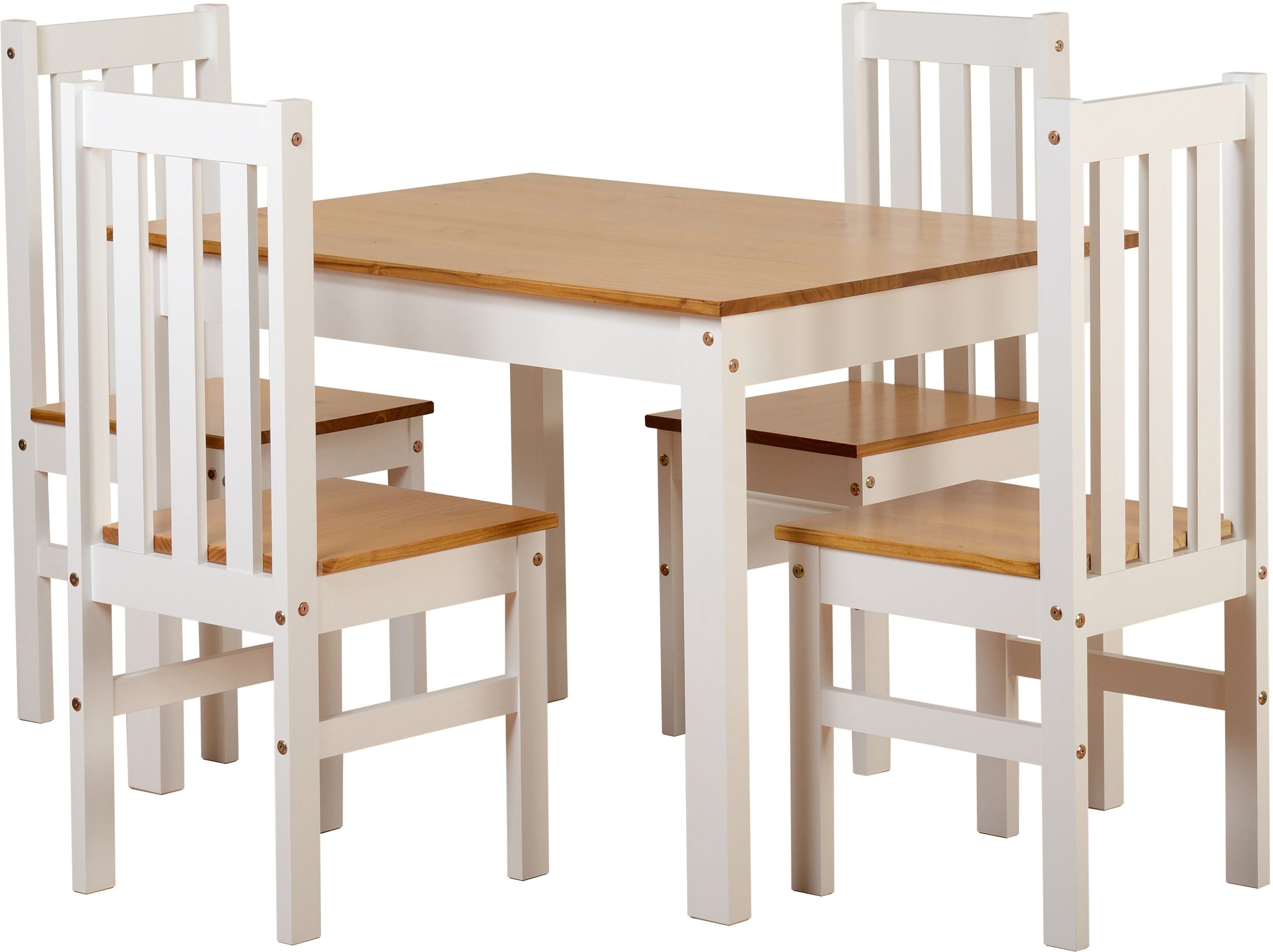 Ludlow 1+4 Dining Set White/Oak Lacquer