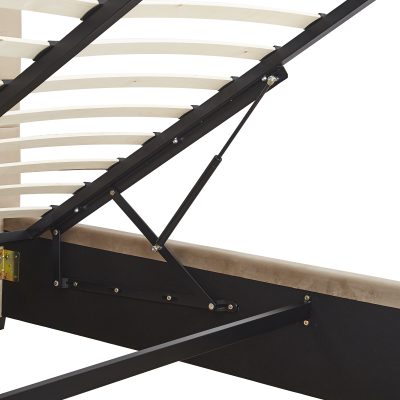 MADISON 4'6" OTTOMAN BED - FAWN VELVET FABRIC