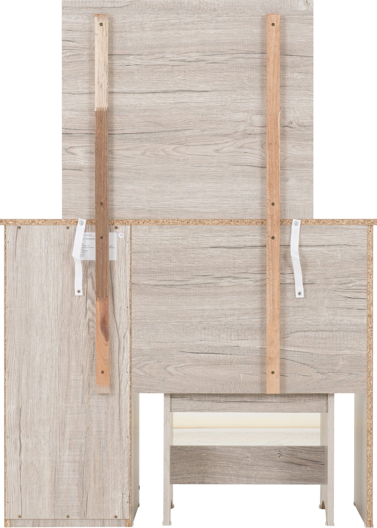 Malvern 3 Drawer Dressing Table Set Urban Snow/Steel Fabric