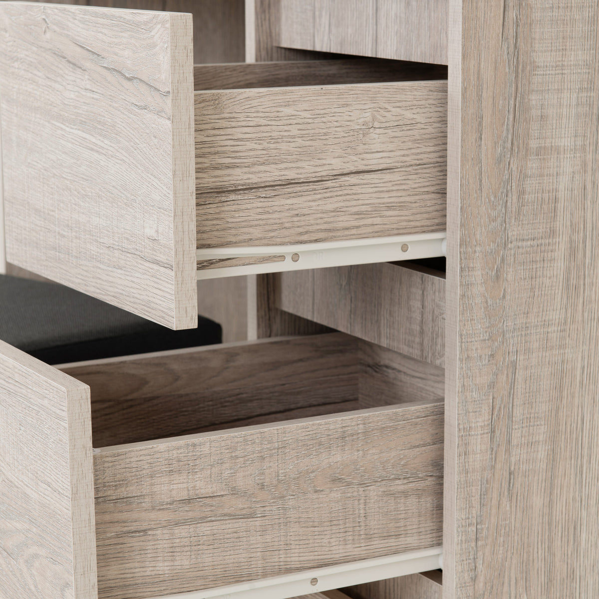 Malvern 3 Drawer Dressing Table Set Urban Snow/Steel Fabric