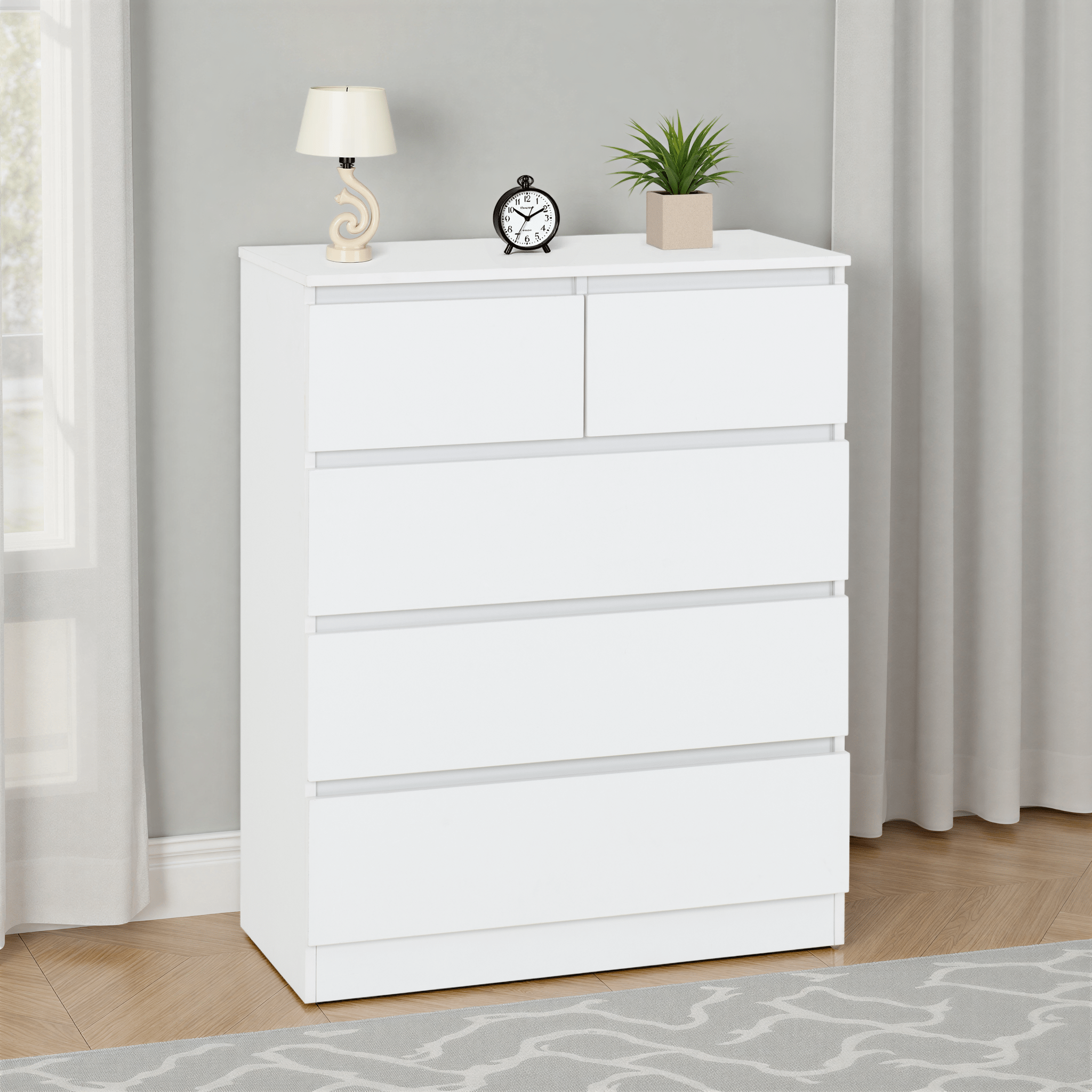 Malvern 3+2 Drawer Chest White