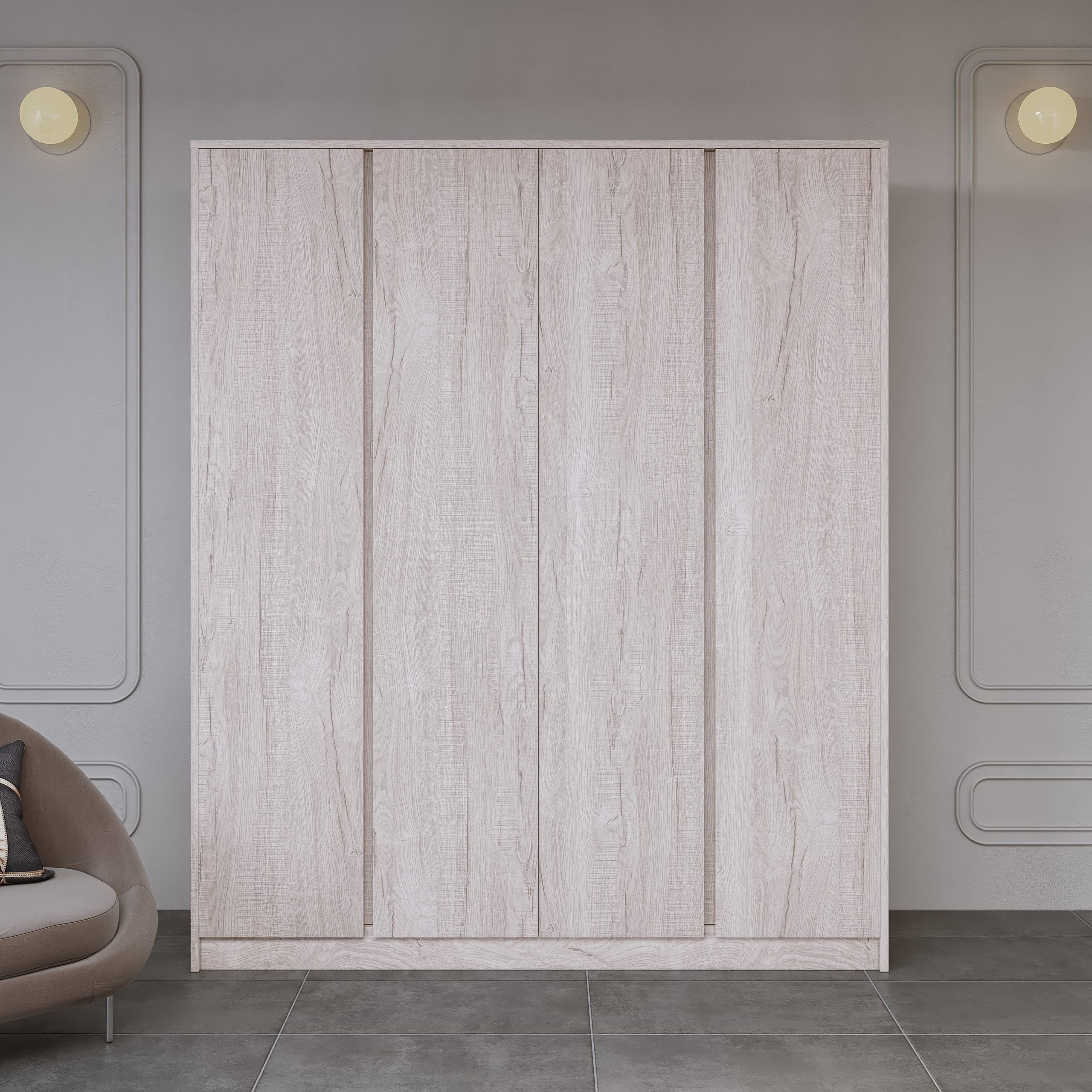 Malvern 4 Door Wardrobe Urban Snow