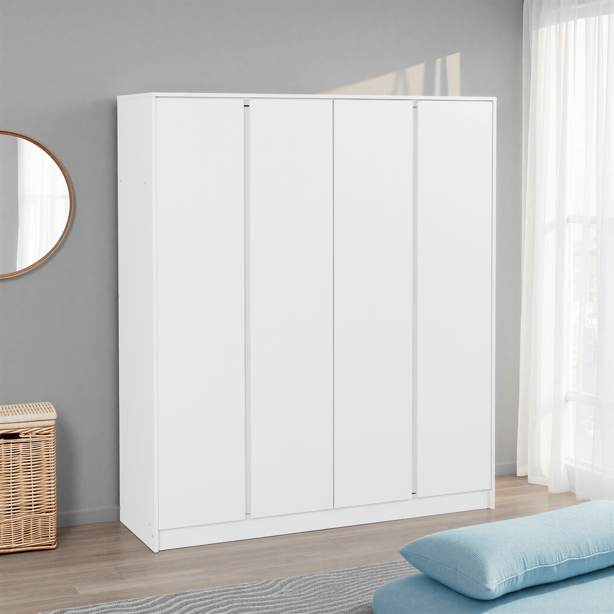 Malvern 4 Door Wardrobe White