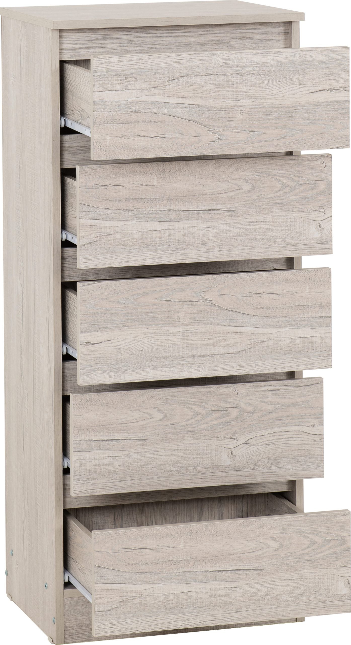 Malvern 5 Drawer Narrow Chest Urban Snow