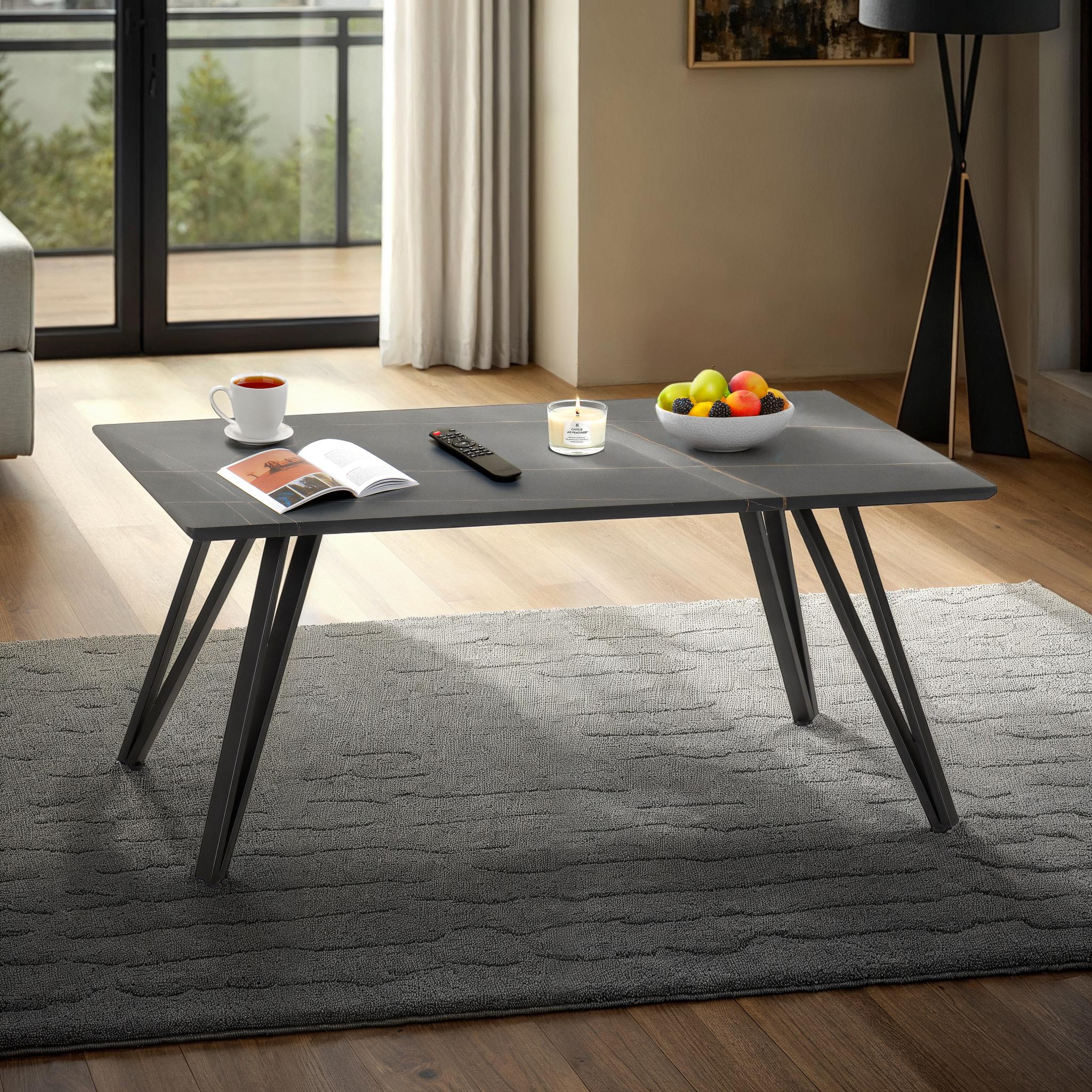 Marlow Coffee Table Black Marble Effect/Black