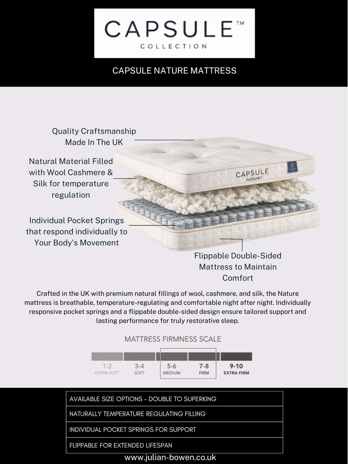Capsule Nature Pocket Sprung 180cm Super King Mattress