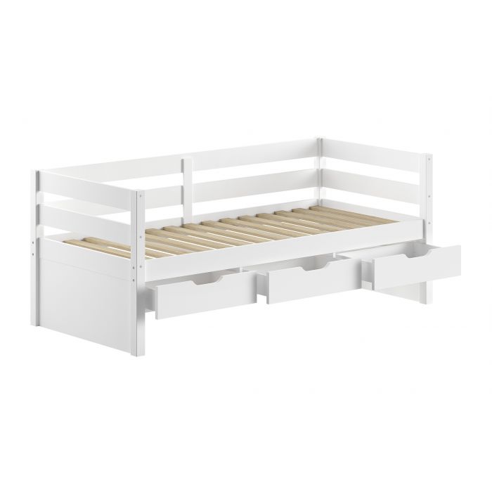 MARGRIT CAPTAIN BED 92 – Solid Pine Daybed with 3 Storage Drawers