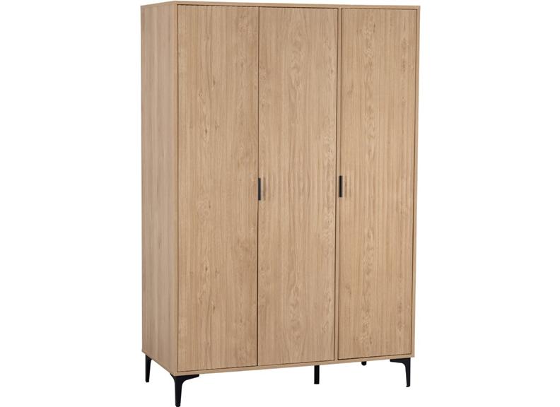 Miami Oak Three Door Wardrobe