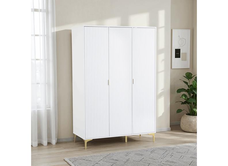 Miami White Three Door Wardrobe
