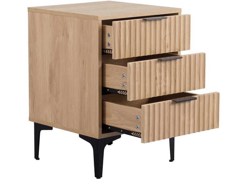 Miami Oak Three Drawer Bedside (PRE-ORDER FOR AUGUST)
