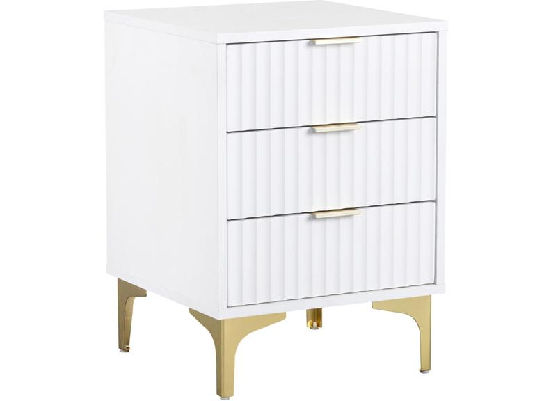 Miami White Three Drawer Bedside (PRE-ORDER FOR AUGUST)