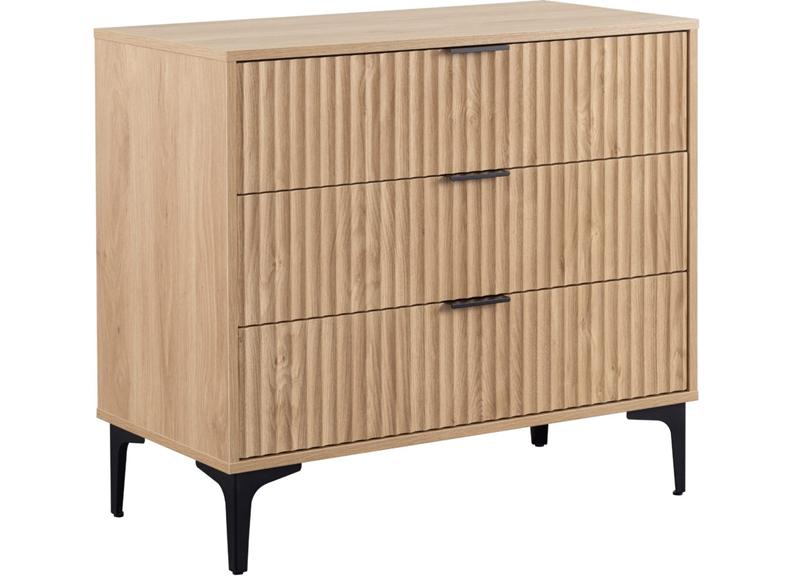 Miami Oak Three Drawer Bedroom Chest (PRE-ORDER FOR AUGUST)