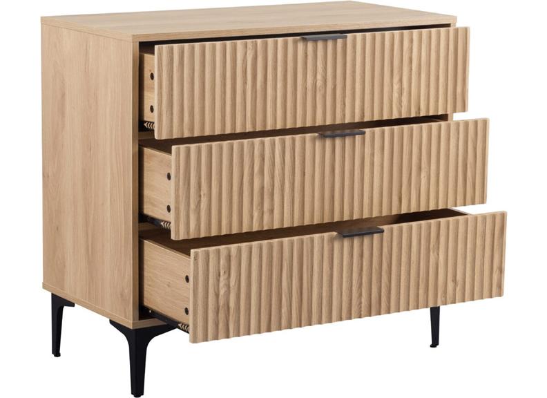 Miami Oak Three Drawer Bedroom Chest (PRE-ORDER FOR AUGUST)