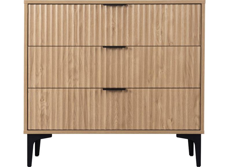 Miami Oak Three Drawer Bedroom Chest (PRE-ORDER FOR AUGUST)