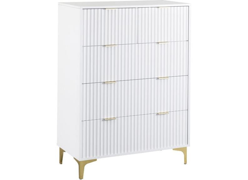 Miami White 2+3 Drawer Bedroom Chest
