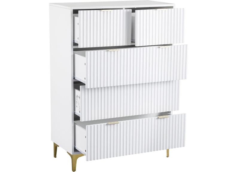 Miami White 2+3 Drawer Bedroom Chest