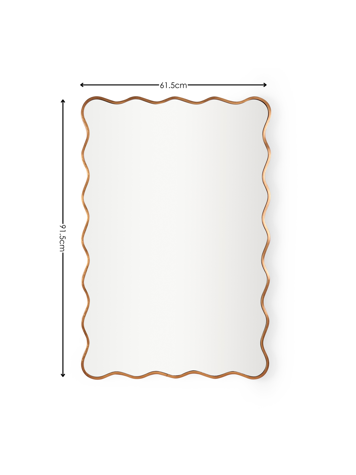 Stevie Wavy Edge Wall Mirror - Gold