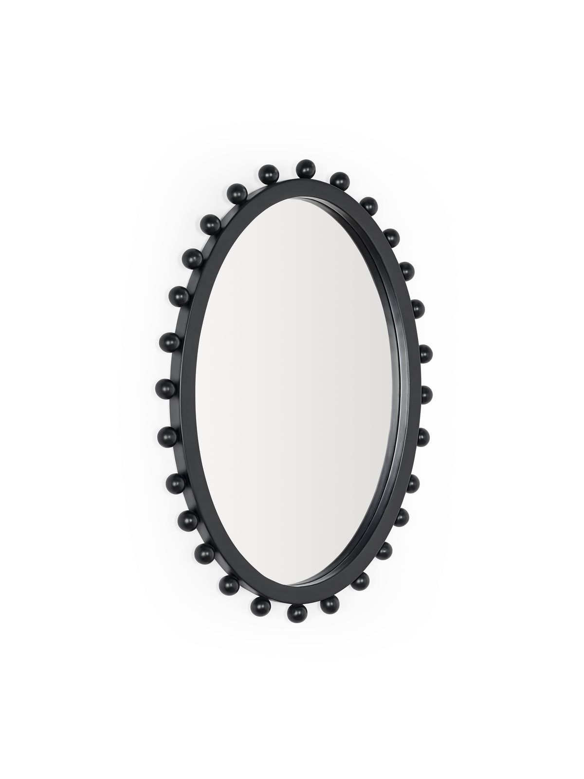 Hendrix Oval Beaded Wall Mirror - Black