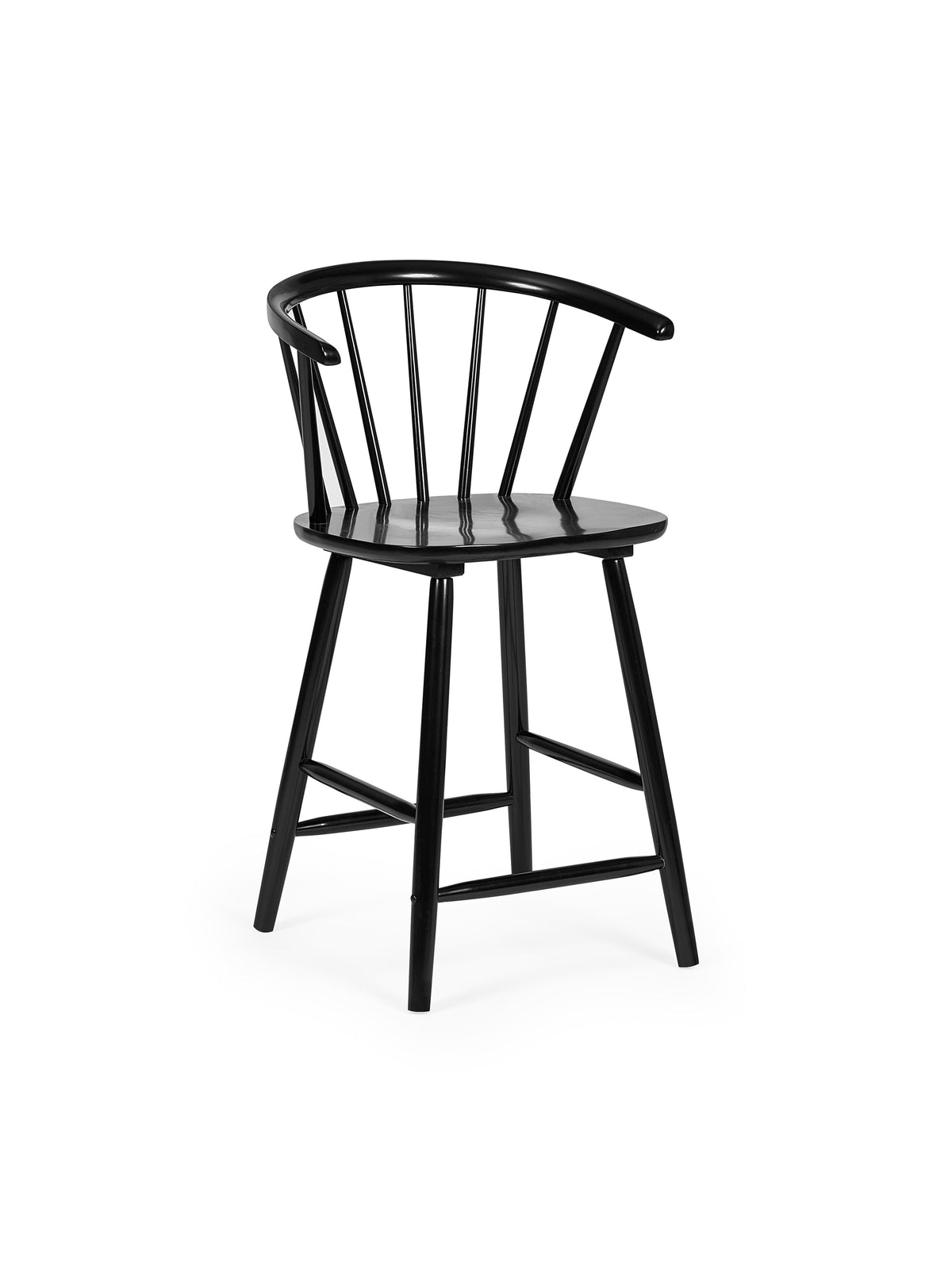 Modena Black Ash 112cm Solid Wood Bar Stool