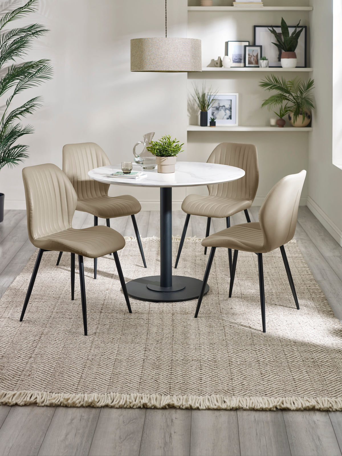 Morris Taupe Faux Leather Dining Chair (Set of 4)