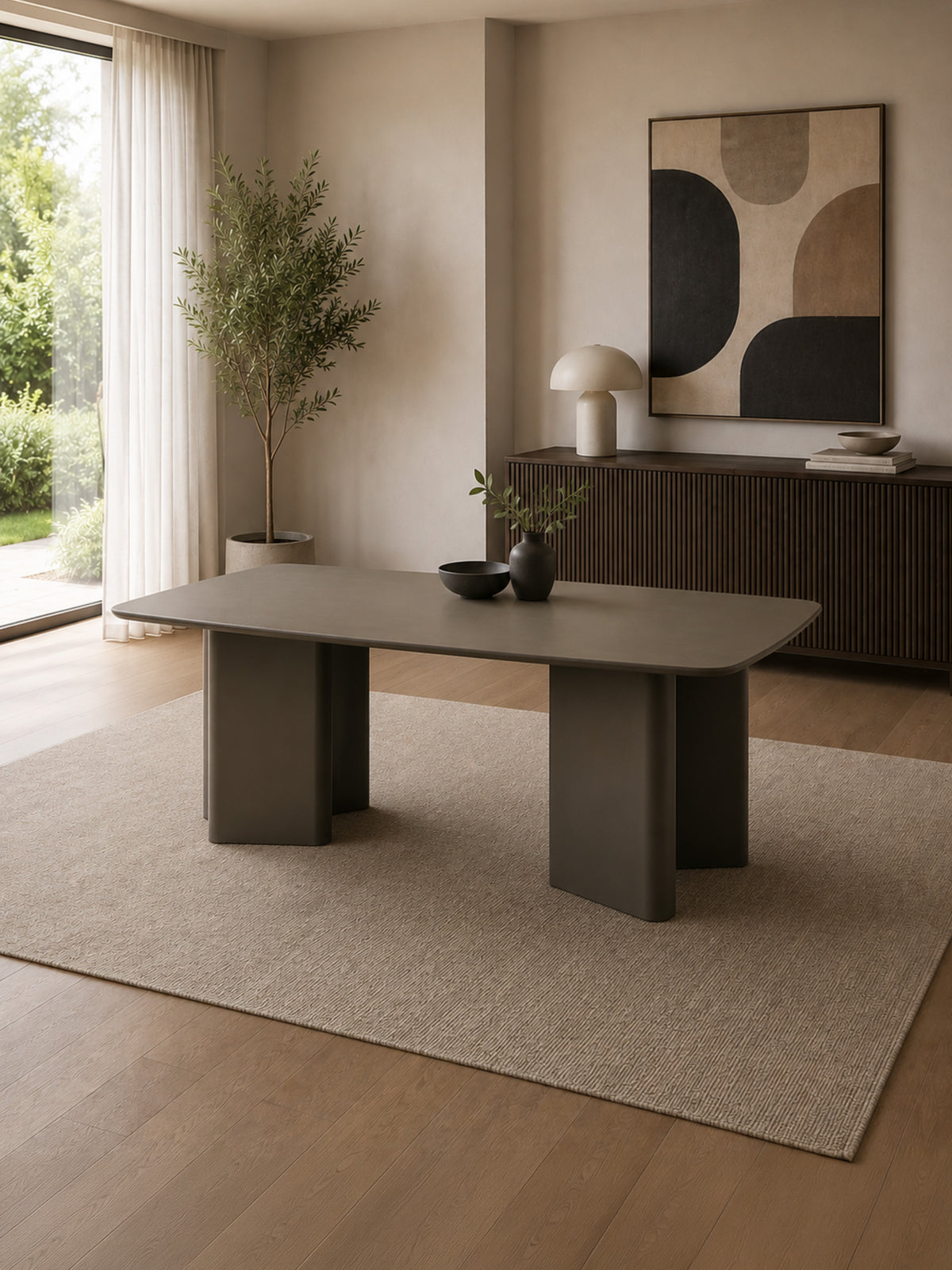 Moro Rectangular 6 Seater Dining Table - Matt Chocolate Brown