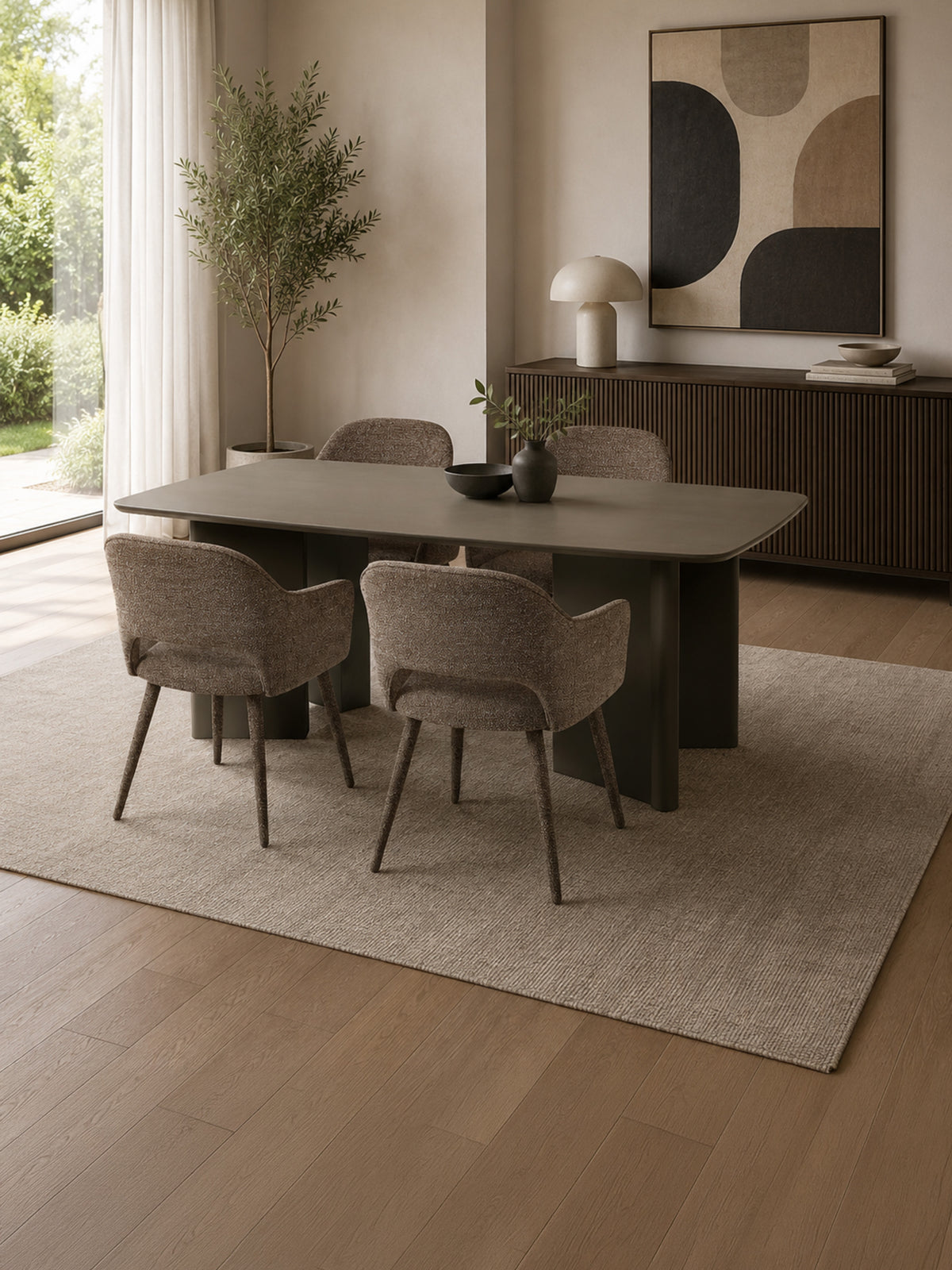 Moro Rectangular 6 Seater Dining Table - Matt Chocolate Brown