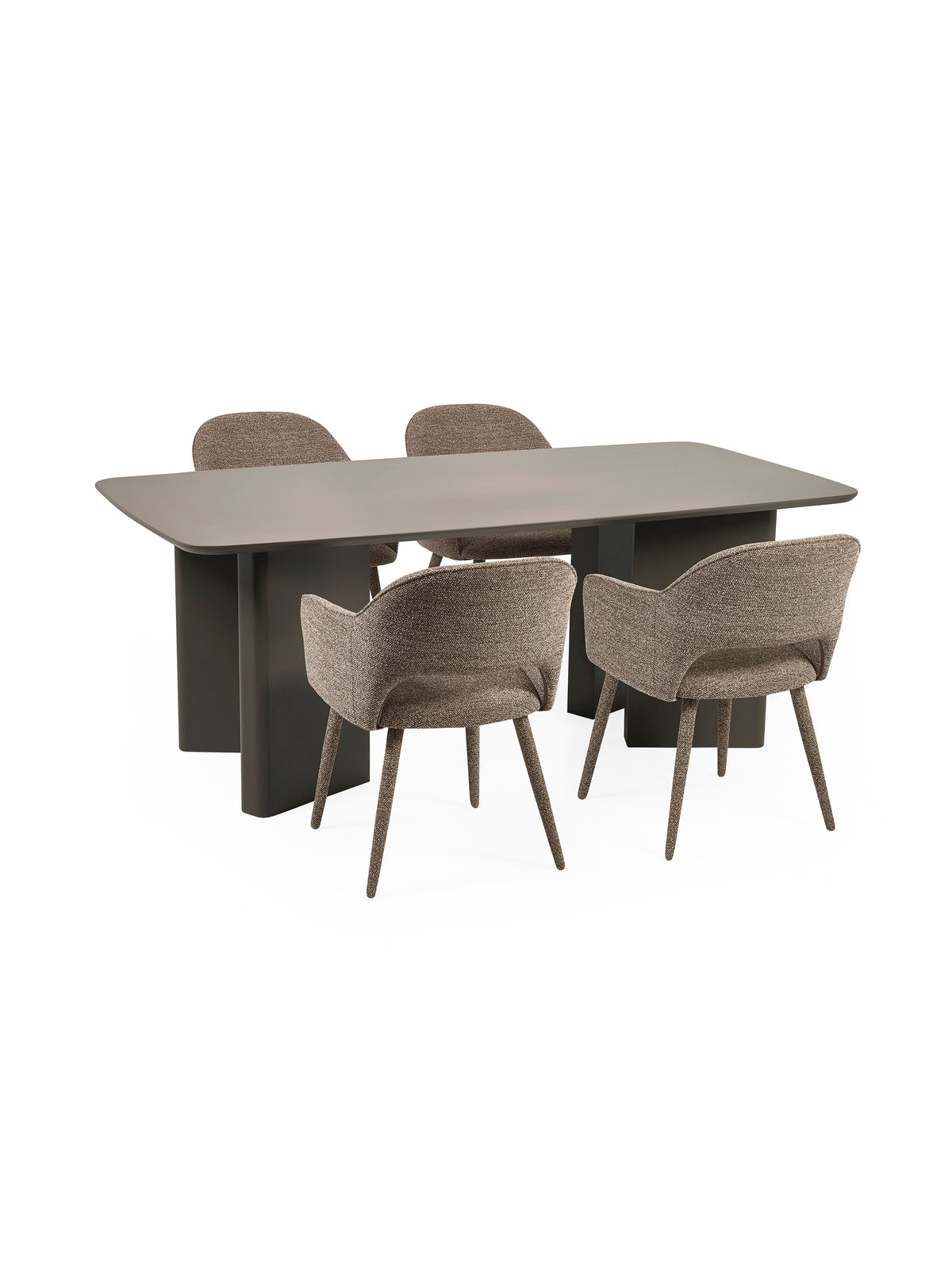 Moro Rectangular 6 Seater Dining Table - Matt Chocolate Brown