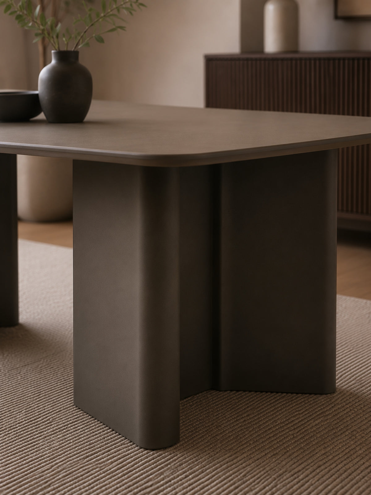 Moro Rectangular 6 Seater Dining Table - Matt Chocolate Brown