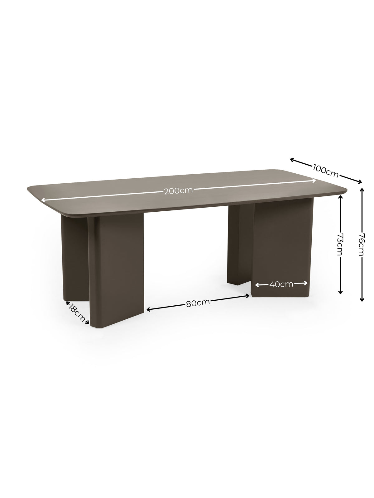 Moro Rectangular 6 Seater Dining Table - Matt Chocolate Brown