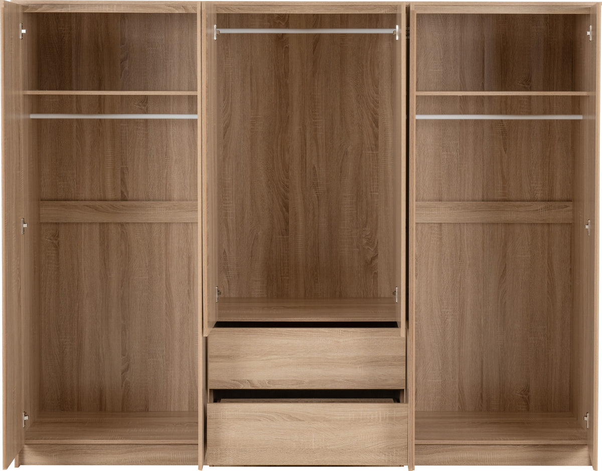 Malvern 6 Door 2 Drawer Wardrobe Sonoma Oak Effect