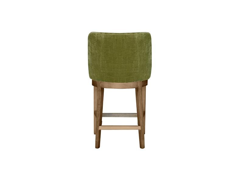 Massimo Counter Chair – Green Fabric Upholstered with Solid Wood Legs