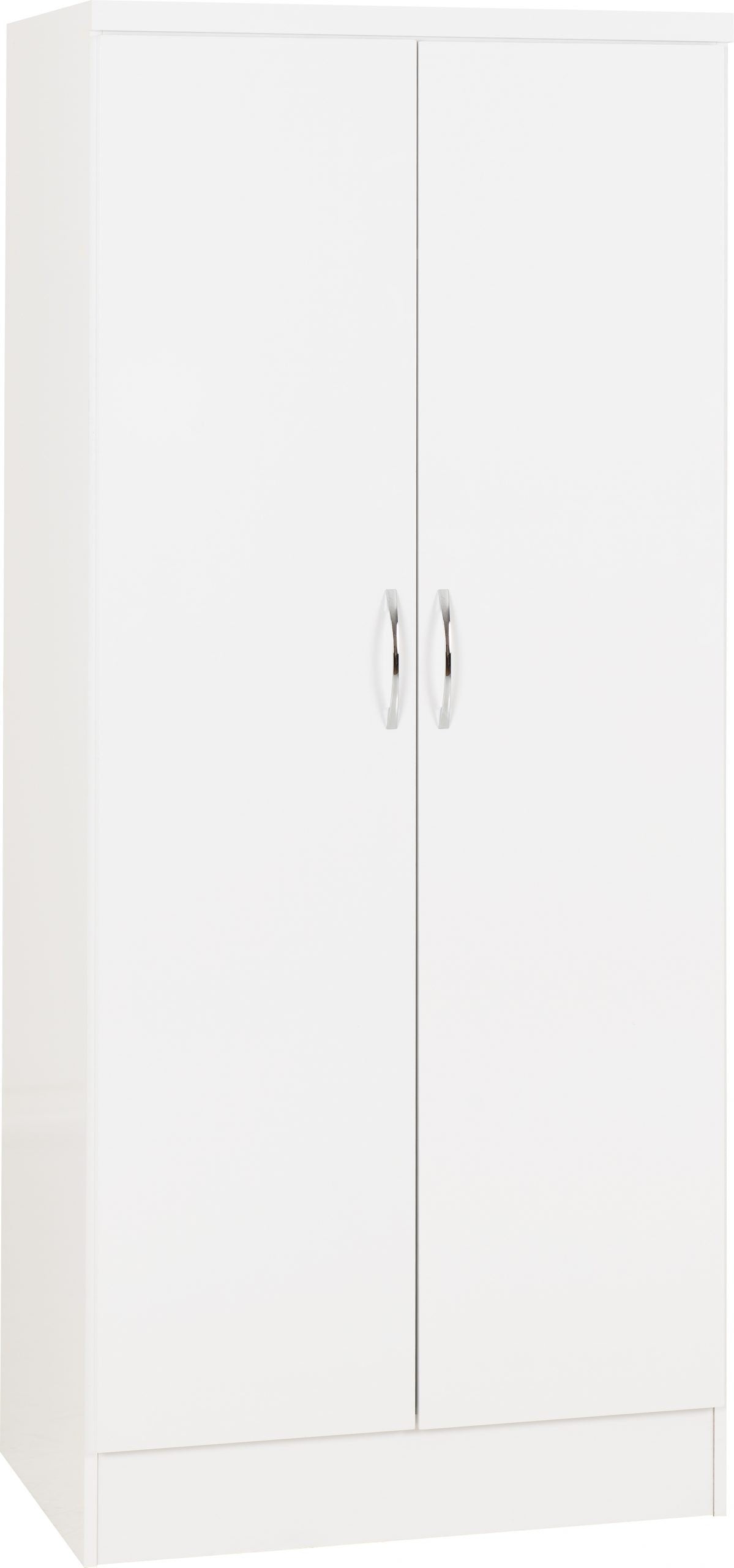 Nevada 2 Door All Hanging Wardrobe White Gloss