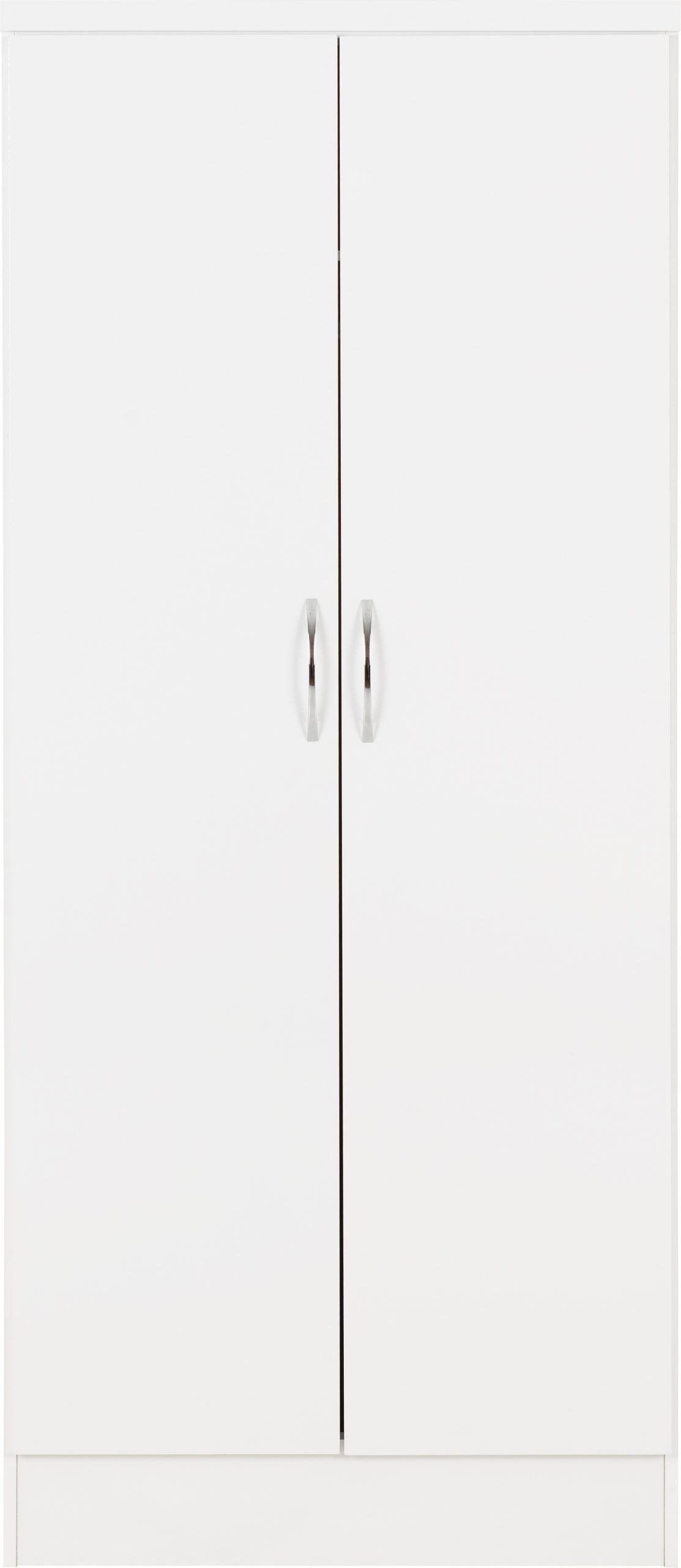 Nevada 2 Door All Hanging Wardrobe White Gloss
