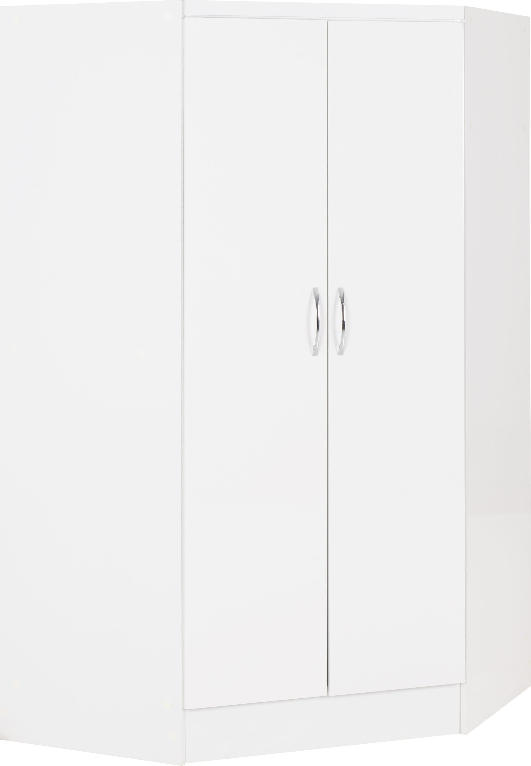 Nevada 2 Door Corner Wardrobe White Gloss