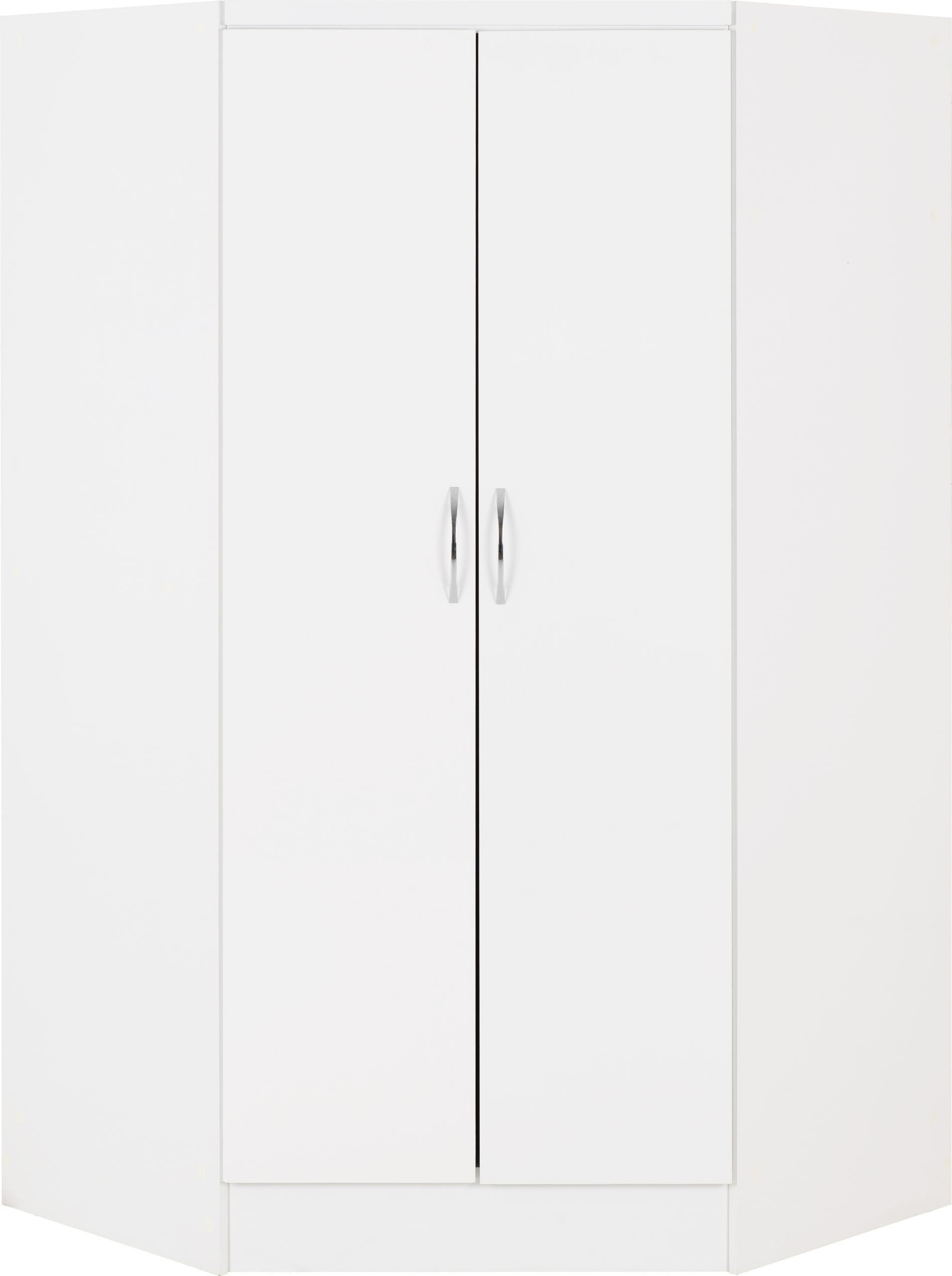 Nevada 2 Door Corner Wardrobe White Gloss