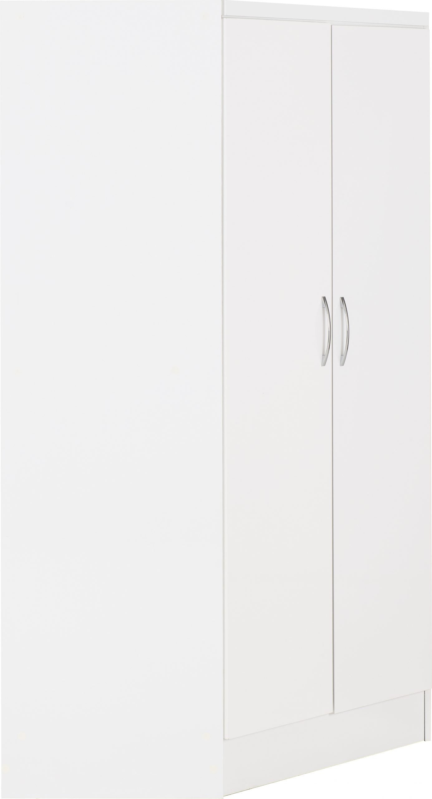 Nevada 2 Door Corner Wardrobe White Gloss