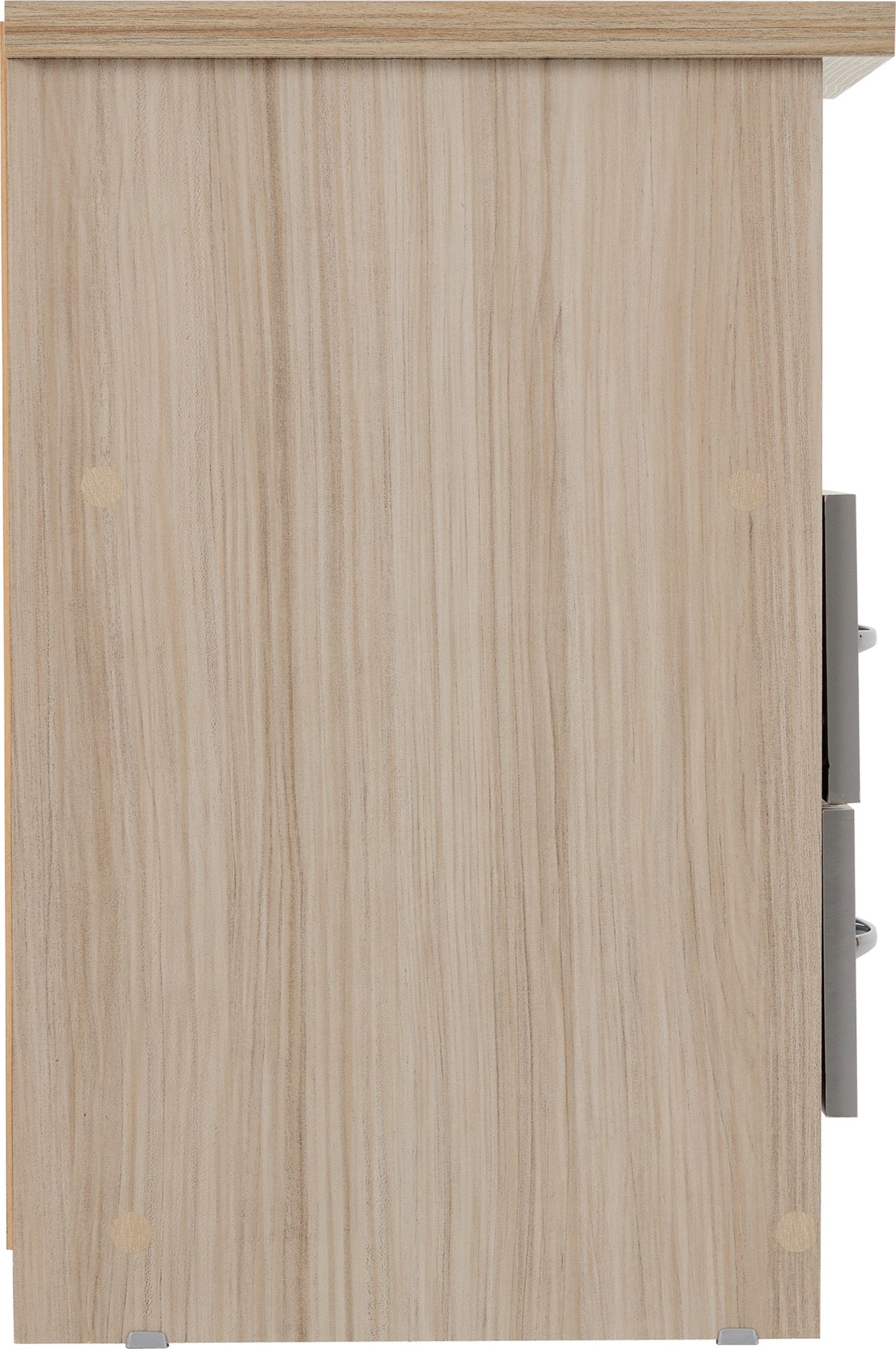 Nevada 2 Drawer Bedside Grey Gloss/Light Oak Effect Veneer