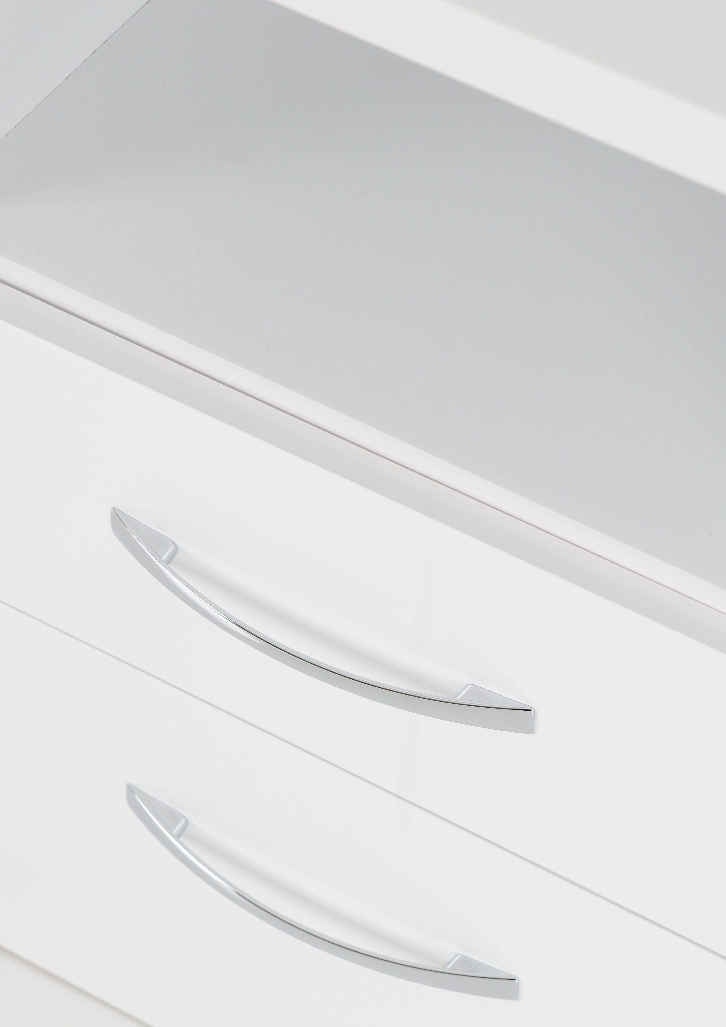 Nevada 2 Drawer Bedside White Gloss